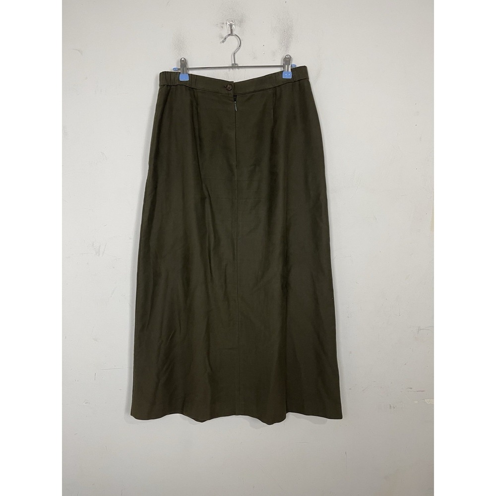 Orvis Womens Skirt 10 Olive Green Maxi Country Timeless Elegant Luxury Old Money - Picture 3 of 7